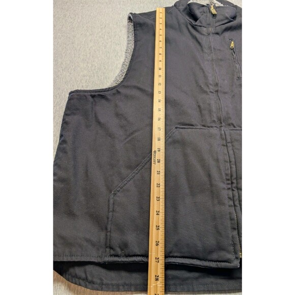 New Forge Vest Mens Black Cotton Sherpa Lined Workwear Full Zip Western Size 2XL - Picture 8 of 11